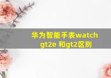 华为智能手表watch gt2e 和gt2区别